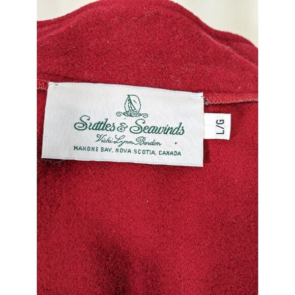 Vintage Wool Blend Womens L Vest Suttles Seawinds Vicki Lynn Bardon Red Canada - Picture 6 of 8